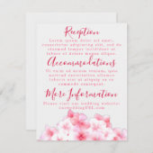 Empfang-Karten für Wasserfarben - Rosa Hydrangea Begleitkarte (Vorne/Hinten)
