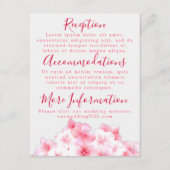 Empfang-Karten für Wasserfarben - Rosa Hydrangea Begleitkarte (Vorderseite)