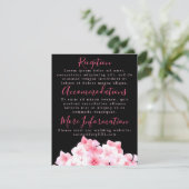 Empfang-Karten für Wasserfarben - Rosa Hydrangea Begleitkarte (Stehend Vorderseite)