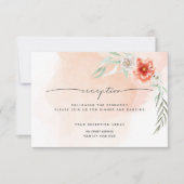 Empfang | Korallensplitter und Blume Einladung (Vorderseite)