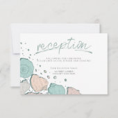 EMPFANG | Lässige Muscheln in Korallen und Aquamar Einladung (Vorderseite)