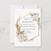 Empfang mit Blumengoldrahmen Einladung (Vorderseite)