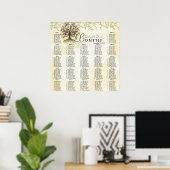 Empfang mit braunem und grünem Swirl Poster (Heimbüro)