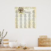 Empfang mit braunem und grünem Swirl Poster (Küche)