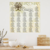 Empfang mit braunem und grünem Swirl Poster (Küche)