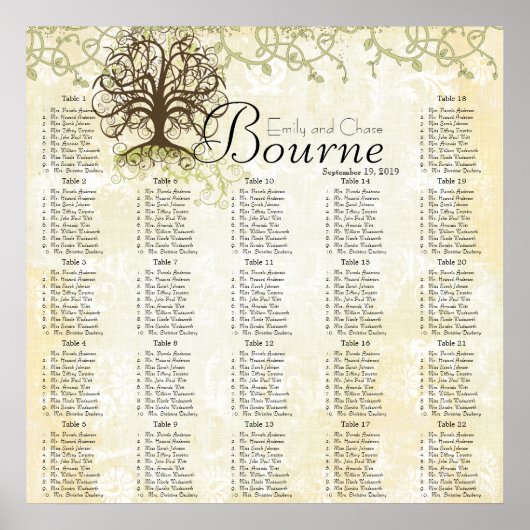 Empfang mit braunem und grünem Swirl Poster (Vorne)