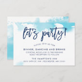 EMPFANG mit handgezapftem Wasserfarben Einladung (Vorne/Hinten)