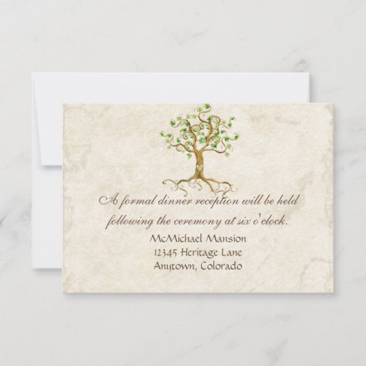 Empfang mit schlankem Baumstamm Einladung (Vorderseite)