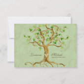 Empfang mit schlankem Baumstamm Einladung (Rückseite)