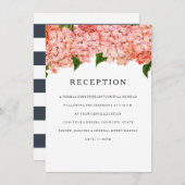 Empfang MODERN Breitband Vintag Hydrangea Einladung (Vorne/Hinten)