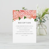 Empfang MODERN Breitband Vintag Hydrangea Einladung (Stehend Vorderseite)