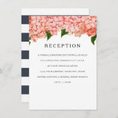 Empfang MODERN Breitband Vintag Hydrangea Einladung (Vorne/Hinten)