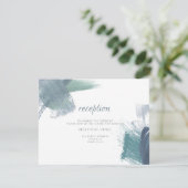 EMPFANG | Modern Chic Dusty Blue Brushstrikes Begleitkarte (Stehend Vorderseite)
