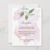 Empfang Modern Gold Eukalyptus Greenerity Wedding Einladung (Vorderseite)