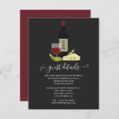 Empfang Monogram Guest Details zu Wein und Käse Begleitkarte (Vorne/Hinten)