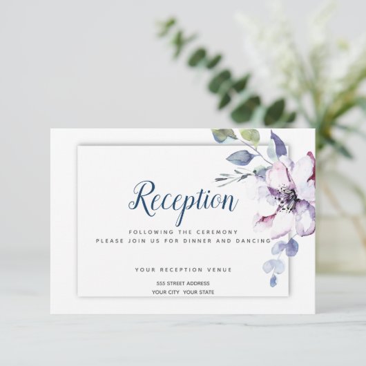 Empfang | Mute Apple Greenery Einladung (Stehend Vorderseite)