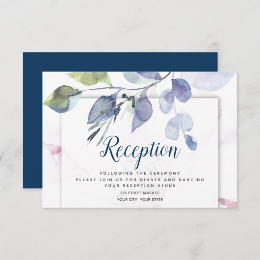 Empfang | Mute Apple Greenery Einladung (Vorne/Hinten)