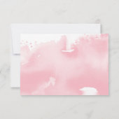 EMPFANG niedlich handbuchstabiert Marineblau Rosa Einladung (Rückseite)