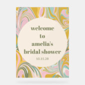 Empfang Niedlicher, marbelfarbener Pastell-Brautpa Acrylschild (Vorderseite)