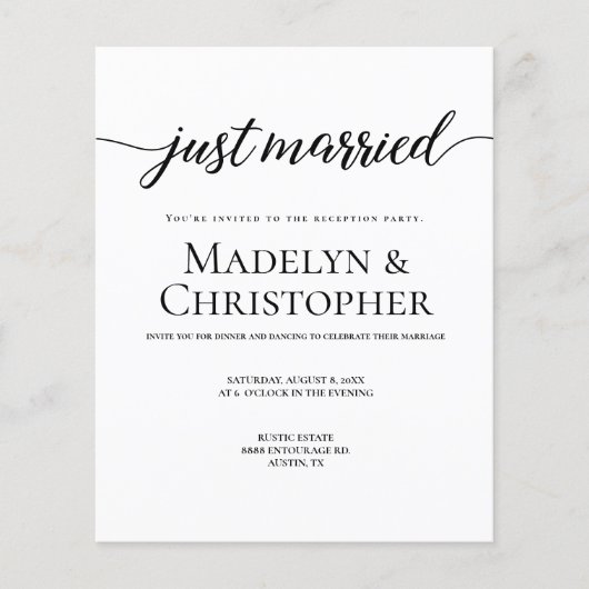 Empfang nur Hochzeit Foto Ehe verheiratet Flyer (Vorne)