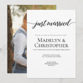 Empfang Nur Hochzeit Foto Gerade verheiratet Einladung (Vorne/Hinten)