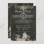 Empfang Paris Chalkboard Monogramm Typografie Einladung (Vorne/Hinten)