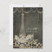 Empfang Paris Chalkboard Monogramm Typografie Einladung (Rückseite)