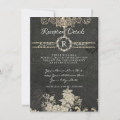 Empfang Paris Chalkboard Monogramm Typografie Einladung (Vorderseite)