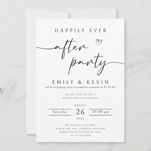 Empfang Party Einladung glücklicherweise je nach P (Vorderseite)