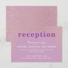 EMPFANG PARTY rustikale schicke Goldkonfetti lila Einladung