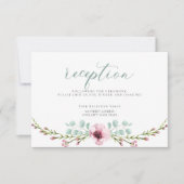 EMPFANG | Pink Anemone Blume und Folien Einladung (Vorderseite)