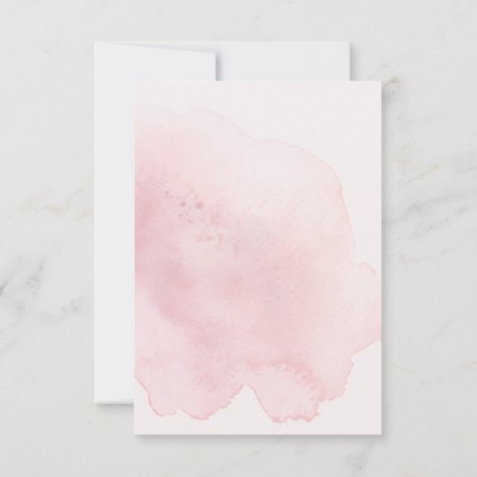 Empfang | Pink Blush Watercolor Wash Einladung (Rückseite)