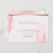 Empfang | Pink Blush Watercolor Wash Einladung (Vorne/Hinten)