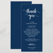 Empfang Place Einstellung Danke Rustic Blue Card Programm (Vorne/Hinten)