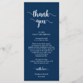 Empfang Place Einstellung Danke Rustic Blue Card Programm (Vorderseite)