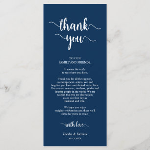 Empfang Place Einstellung Danke Rustic Blue Card Programm