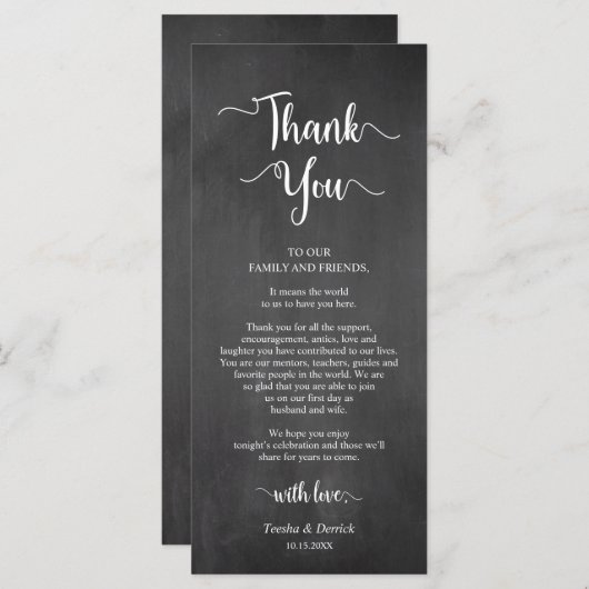 Empfang Place Einstellung Vielen Dank, Chat-Karte Programm (Vorne/Hinten)