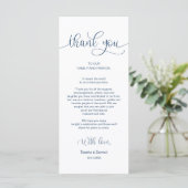 Empfang Place Setting Vielen Dank, Navy Blue Cards Programm (Stehend Vorderseite)