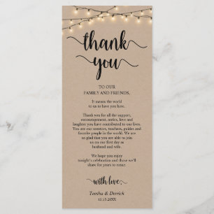Empfang Platzierung Danke, Kraft Cards Programm