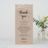 Empfang Platzierung Danke, Kraft Cards Programm (Stehend Vorderseite)