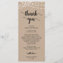 Empfang Platzierung Danke, Kraft Cards Programm