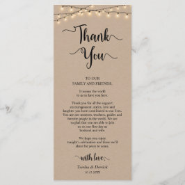 Empfang Platzierung Danke, Kraft Cards Programm