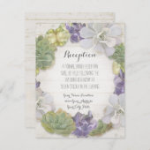 Empfang Rose Peony Wreath Modern Simple Leaf Begleitkarte (Vorne/Hinten)