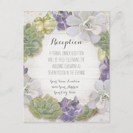 Empfang Rose Peony Wreath Modern Simple Leaf Begleitkarte (Vorderseite)