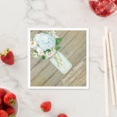 Empfang Rustic Country Mason Jar Blue Hydrangeas Serviette (Beispiel)