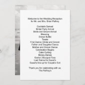 Empfang Schedule Mr. and Mrs. Palfrey Einladung (Vorne/Hinten)