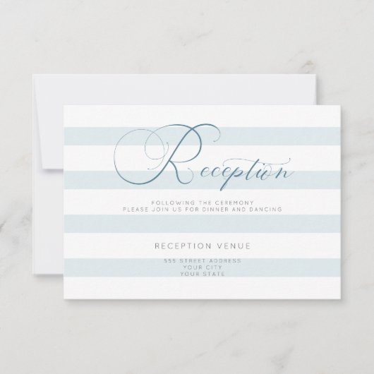 Empfang - Selten blauer Streifen Einladung (Vorderseite)