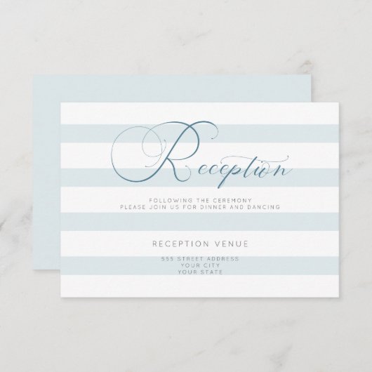 Empfang - Selten blauer Streifen Einladung (Vorne/Hinten)