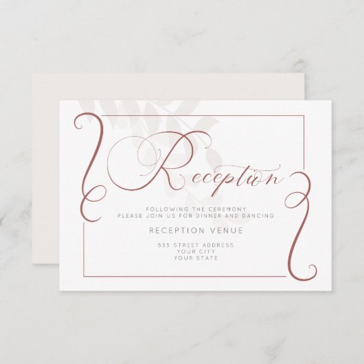 Empfang - Selten Botanischer Gewürz und Creme Einladung (Vorne/Hinten)