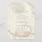 Empfang Shore Beach Seashell Conch Muschel Hochzei Einladung (Vorne/Hinten)